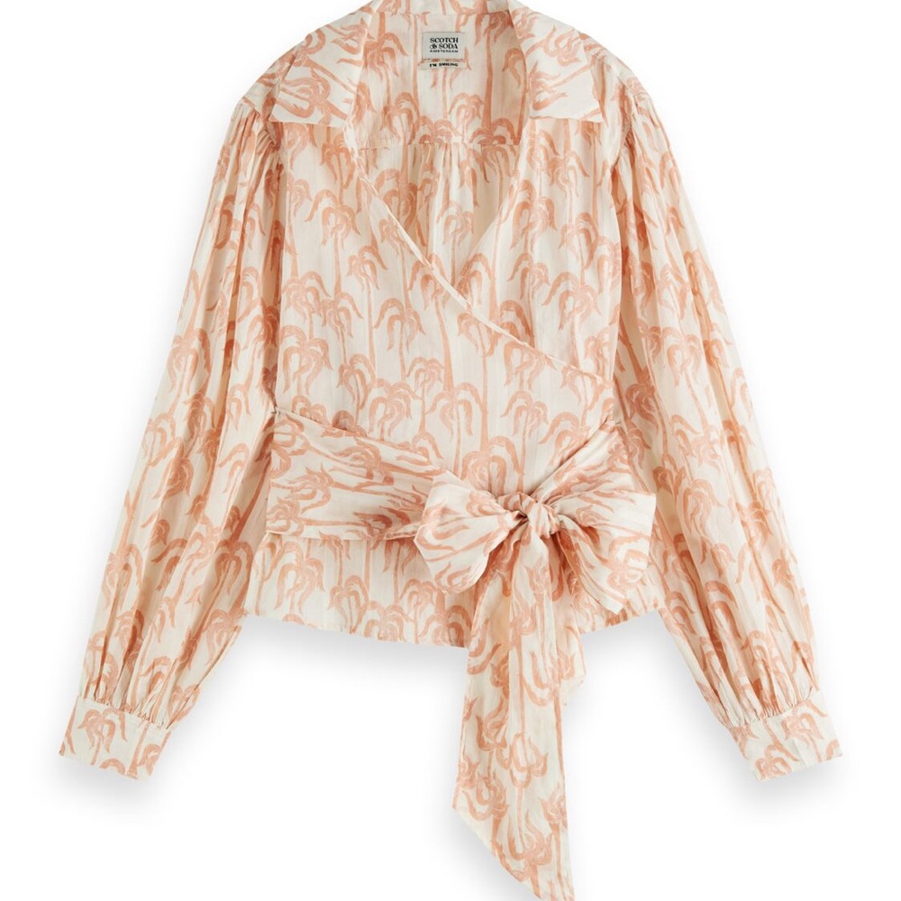 Scotch & Soda Cream and Pink Patterned Blouse